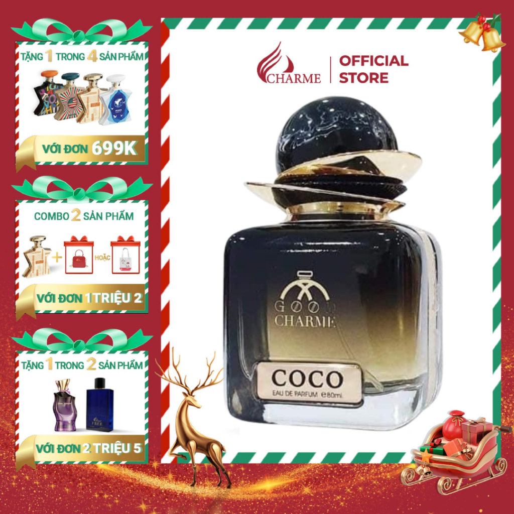 Nước hoa nữ cao cấp, Charme Coco Đen, quyến rũ, mê hoặc, lưu hương suốt cả ngày, cho nàng thêm quý phái, 80ml