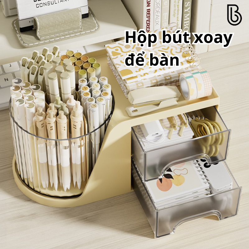 Hộp đựng bút , mỹ phẩm để bàn có kèm ngăn kéo tiện dụng , tủ đựng đồ để bàn học , bàn văn phòng