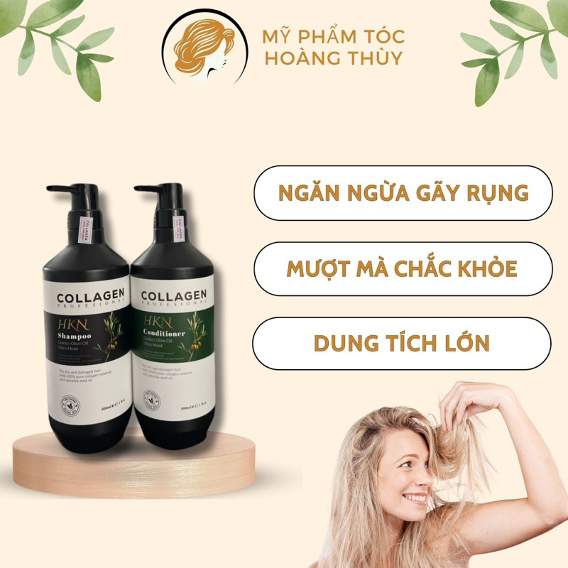 Dầu Gội Cặp HKH Collagen ngăn ngừa tóc gãy rụng , làm dày sợi tóc , phục hồi tóc hư tổn nặng