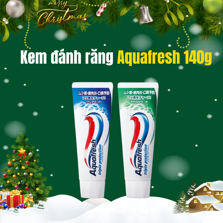 Kem đánh răng Aquafresh Triple Protection 140g hàng nội địa Nhât Bản mẫu mới