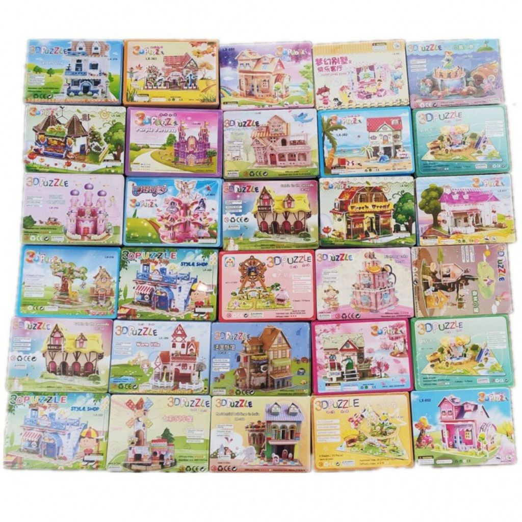 Bộ Đồ Chơi Xếp Hình Lắp Ráp 3D Thiết Kế FULL Nội Thất Ngôi Nhà Dễ Thương,SET Đầy Đủ 4 Phòng Cho Bé Sáng Tạo.