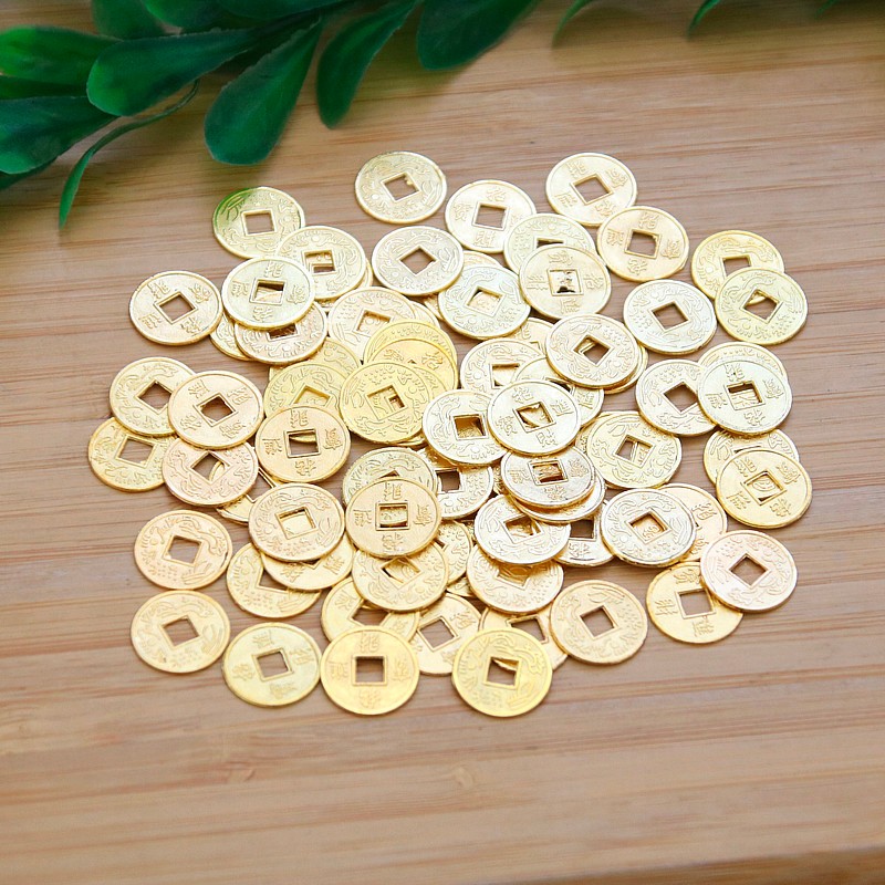 TIỀN XU VÀNG  dùng trang trí, tạo hình phong thuỷ, trang trí bàn thờ, cửa hàng chiêu tài
