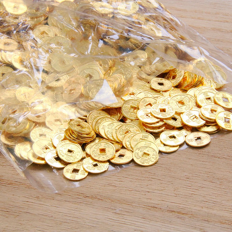TIỀN XU VÀNG  dùng trang trí, tạo hình phong thuỷ, trang trí bàn thờ, cửa hàng chiêu tài