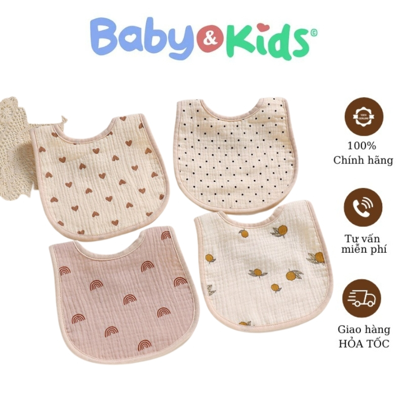 Yếm Xô Muslin Organic Cotton Mềm Mại Cho Bé