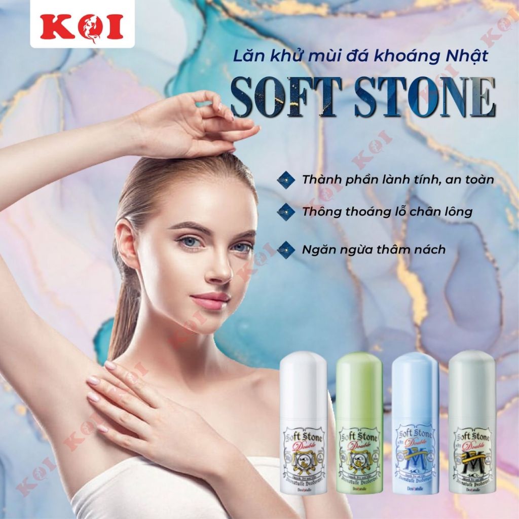 Lăn nách khử mùi đá khoáng Soft Stone Deonatulle Nhật Bản khử mùi hiệu quả 20g - Bahachiha