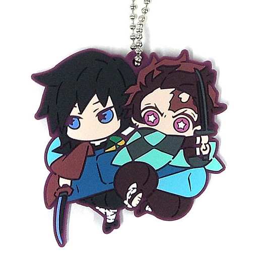 0008 Móc khóa Kimetsu no Yaiba - Stand Stones - Chara Banchoukou Rubber Mascot Fourth Form - Tanjiro x Tomioka Giyu