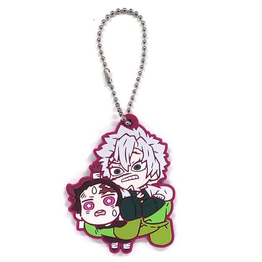 0017 Móc khóa Kimetsu no Yaiba - Stand Stones - Chara Banchoukou Rubber Mascot Sixth Form - Tanjiro x Sanemi