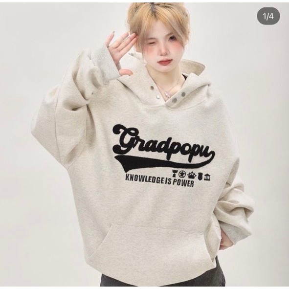 Áo Hoodie Nam Nữ Thêu Chữ , Áo Hoodie Nỉ Bông Chữ Thêu Cao Cấp A66