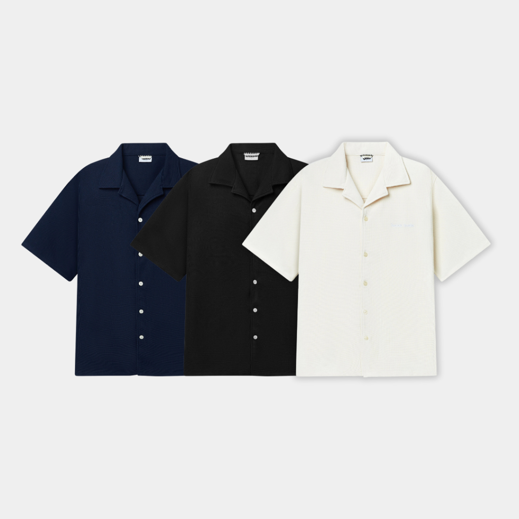 Áo Sơ Mi Ngắn Tay Teelab Local Brand Unisex Studio Waffle Shirt SS050