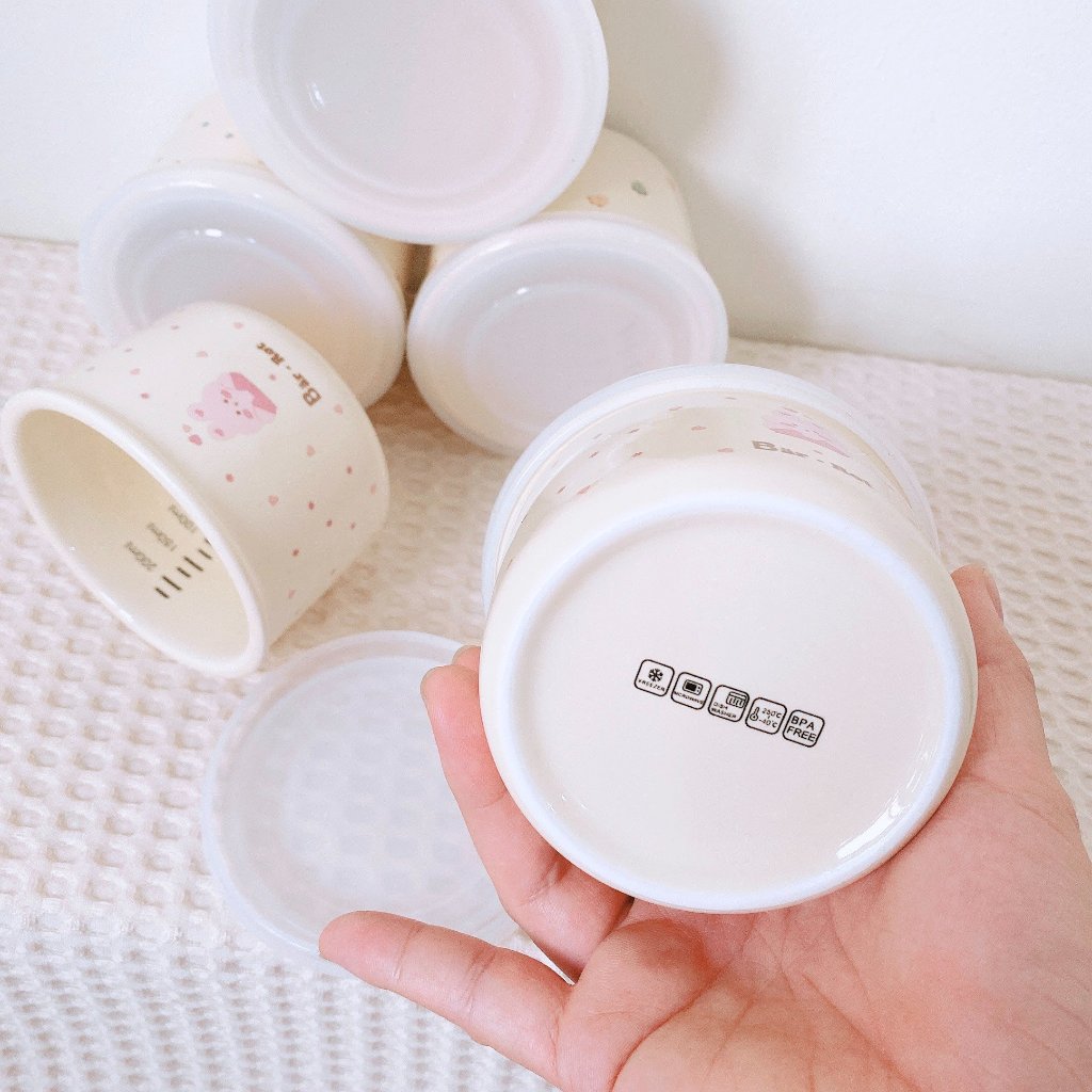 Bát SỨ Ăn Dặm BAR ROT Ceramic Bowl Hoạ Tiết Đáng Yêu Có Nắp Silicon Bảo Quản Chống Tràn