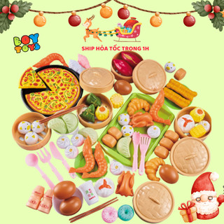 [Hộp đẹp] Bộ đồ chơi nấu ăn nhà bếp Dimsum 88 chi tiết có bánh pizza, hàng loại 1 đảm bảo an toàn cho bé