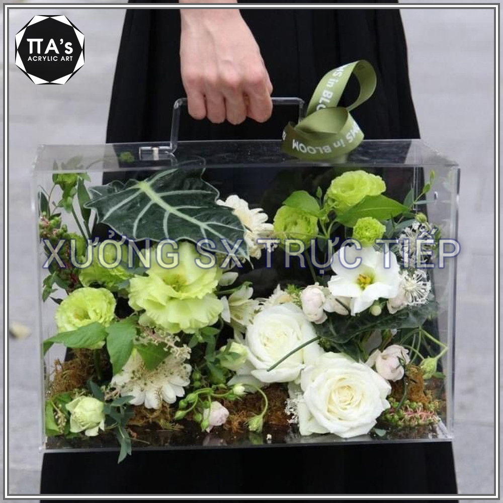 (SIZE NHỎ) VALI MICA TRONG SUỐT, HỘP QUÀ CAO CẤP CÓ QUAI XÁCH, HỘP QUÀ SINH NHẬT 20/10, 8/3, 20/11