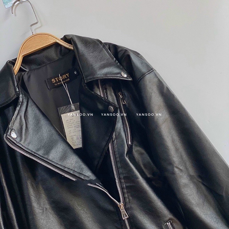 Áo khoác da dáng dài unisex chất liệu da PU cao cấp phong cách thời trang năng động cá tính M6