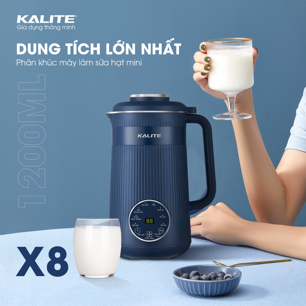 Máy Làm Sữa Hạt Mini Kalite KCB12B Thế Hệ Mới Dung Tích 1.2L - Thiết Kế An Toàn - Hàng Chính Hãng Bảo Hành 12 Tháng