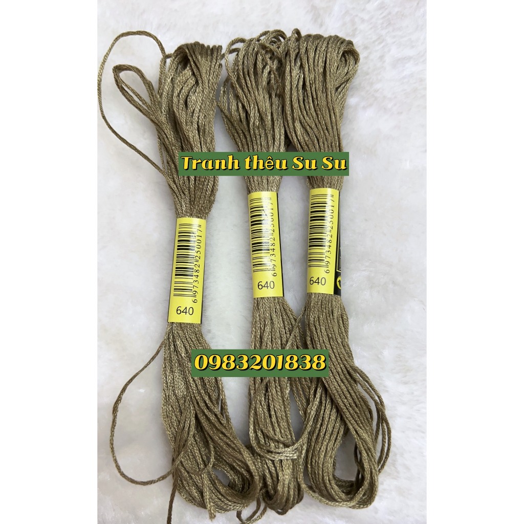 Chỉ thêu cotton, mã theo bảng màu DMC, mã chỉ từ 600 đến 699