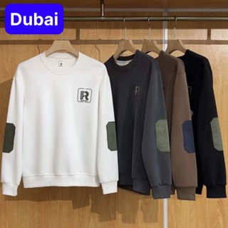 ÁO KHOÁC HOODIE KHÔNG NÓN LÓT NHUNG TAY DÀI THÊU CHỮ R CAO CẤP - DUBAI FASHION