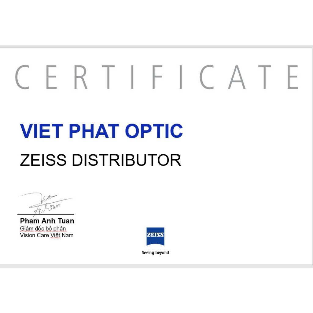 Tròng kính ZEISS 1.56, 1.60 và 1.67 DuraVision Platium UV chính hãng Đức