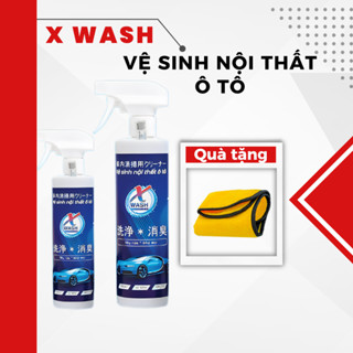 Xwash - Chai xịt vệ sinh nội thất ô tô công nghệ Nhật Bản dung tích 500ml làm sạch sofa, ghế da và khử mùi nội thất ô tô