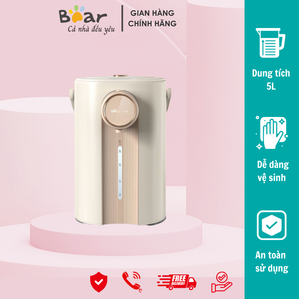 Bình Thuỷ Điện Bear SB-BTD5L, Bình Đun Siêu Tốc Sôi Giữ Nhiệt Tự Động, Bảo Hành 12 tháng - Công ty CP XNK Bear Việt Nam