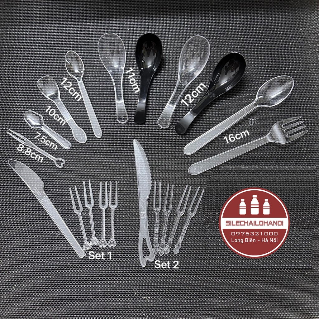 Thìa nhựa trong suốt loại bé để ăn sữa chua, chè, cháo, súp