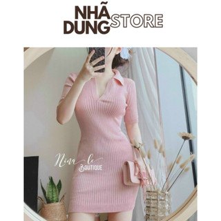 Đầm polo nữ dáng ôm cổ sơ mi tay ngắn chất vải thun cao cấp Freesize dưới 58kg Nhã Dung Store