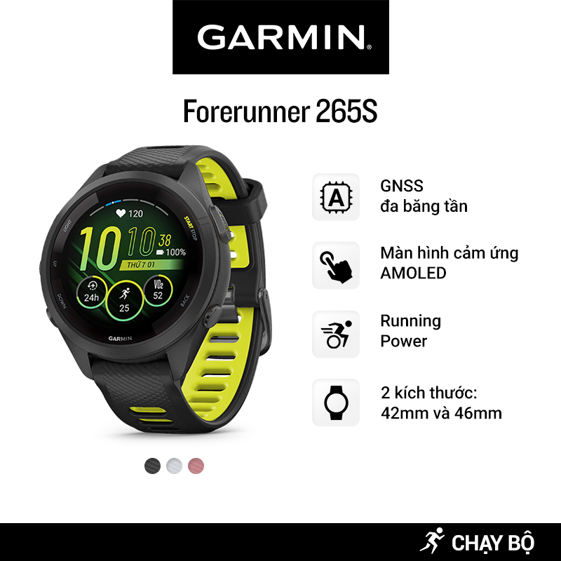 Đồng Hồ Thông Minh Garmin Forerunner 265S Music Wifi GPS  - Hàng Chính Hãng