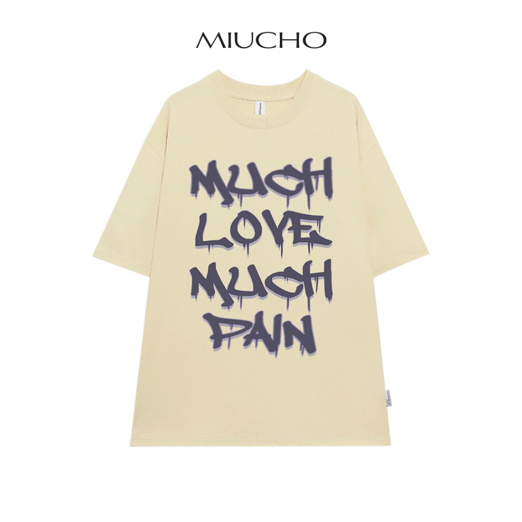 Áo thun unisex form rộng MT096 Miucho Brand basic tee tay lỡ vải cotton mềm mại dành cho nam nữ in basic