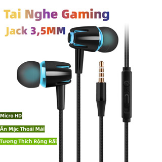 Tai Nghe Máy Tính Điện Thoại Nhét Tai Có Dây InEar Gaming Bass Mạnh Chơi Game Có Mic Cho Các Dòng Điện Thoại Và Pc