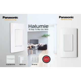 Mặt công tắc ổ cắm panasonic dòng halumie - mặt 1, 2, 3, 4, 6, mặt kín, mặt dùng cb cóc, mcb 2p