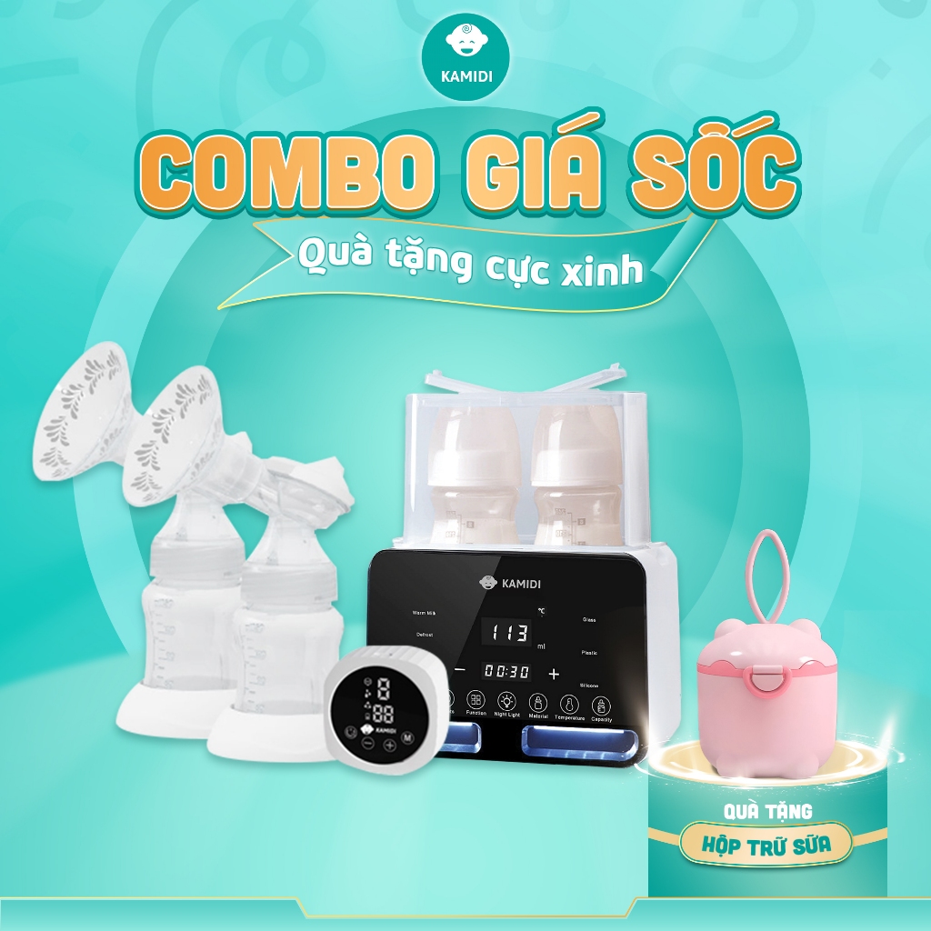 Combo Máy Hút Sữa Silicon Kamidi Max Và Máy Hâm Sữa Kamidi Heat 1