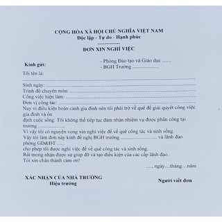 Mẫu Đơn xin thôi việc