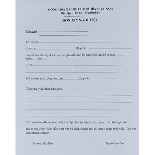 Mẫu Đơn xin thôi việc