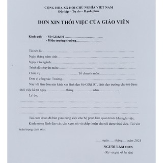 Mẫu Đơn xin thôi việc