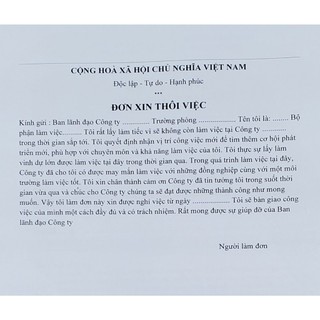 Mẫu Đơn xin thôi việc