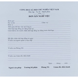 Mẫu Đơn xin thôi việc