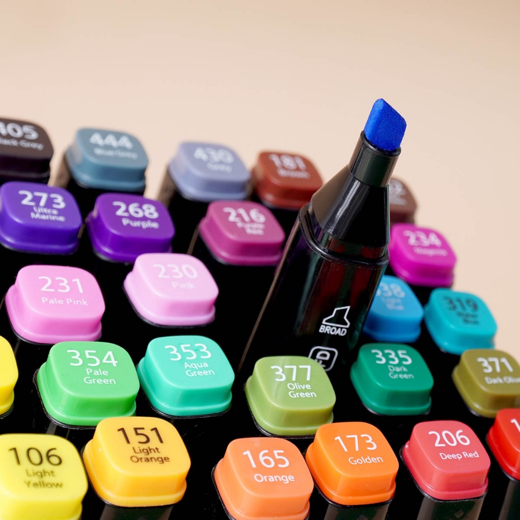 Bút màu marker ZhongCai 30 màu đa dạng, bút lông màu 2 đầu đựng túi vải dùng vẽ tranh, tô màu NO.702