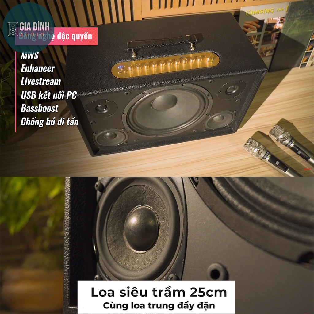 Loa karaoke xách tay Acnos CS3600 - Tích hợp nâng tiếng - 200W RMS - Chính Hãng