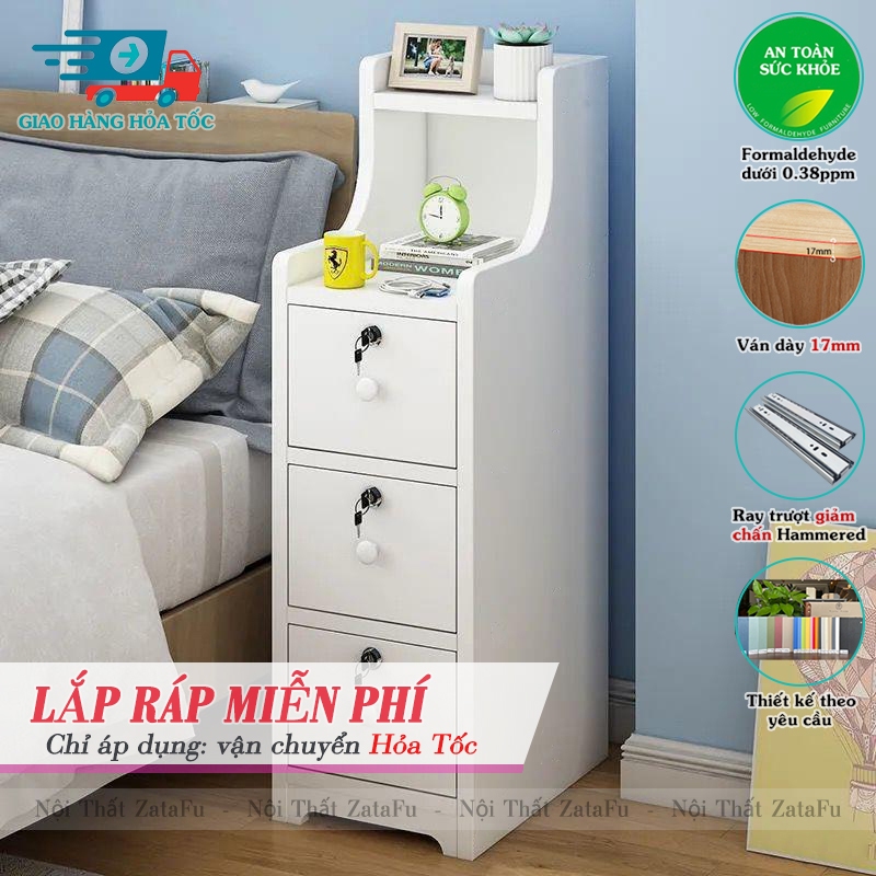Tủ Đầu Giường Phòng Ngủ Locker Có Khóa TDG-23 ZataFu