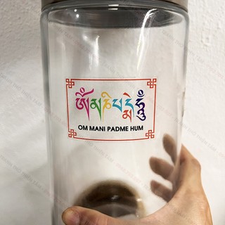 Miếng dán chữ Om Mani Padme Hum bằng decal trong suốt, không thấm nước