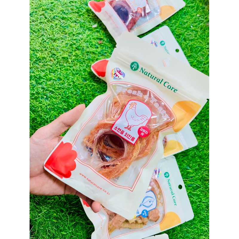 Thịt gà và vịt cuộn xương cho thú cưng