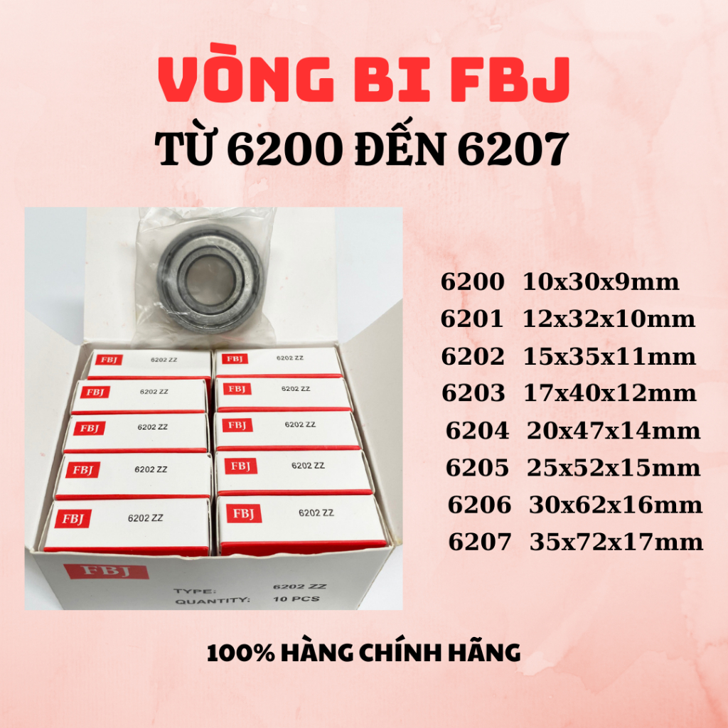 (Bạc đạn) Vòng bi FBJ 6200 6201 6202 6203 6204 6205 6206 6207