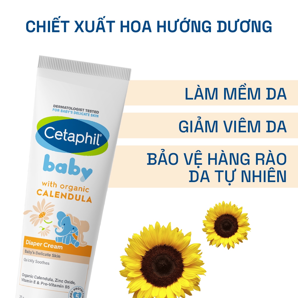 Kem chống hăm tã dịu lành CETAPHIL BABY DIAPER CREAM CALENDULA 70G