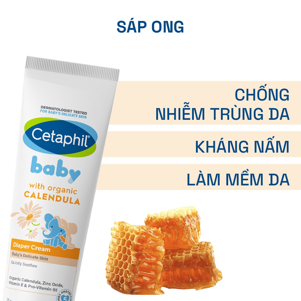 Kem chống hăm tã dịu lành CETAPHIL BABY DIAPER CREAM CALENDULA 70G