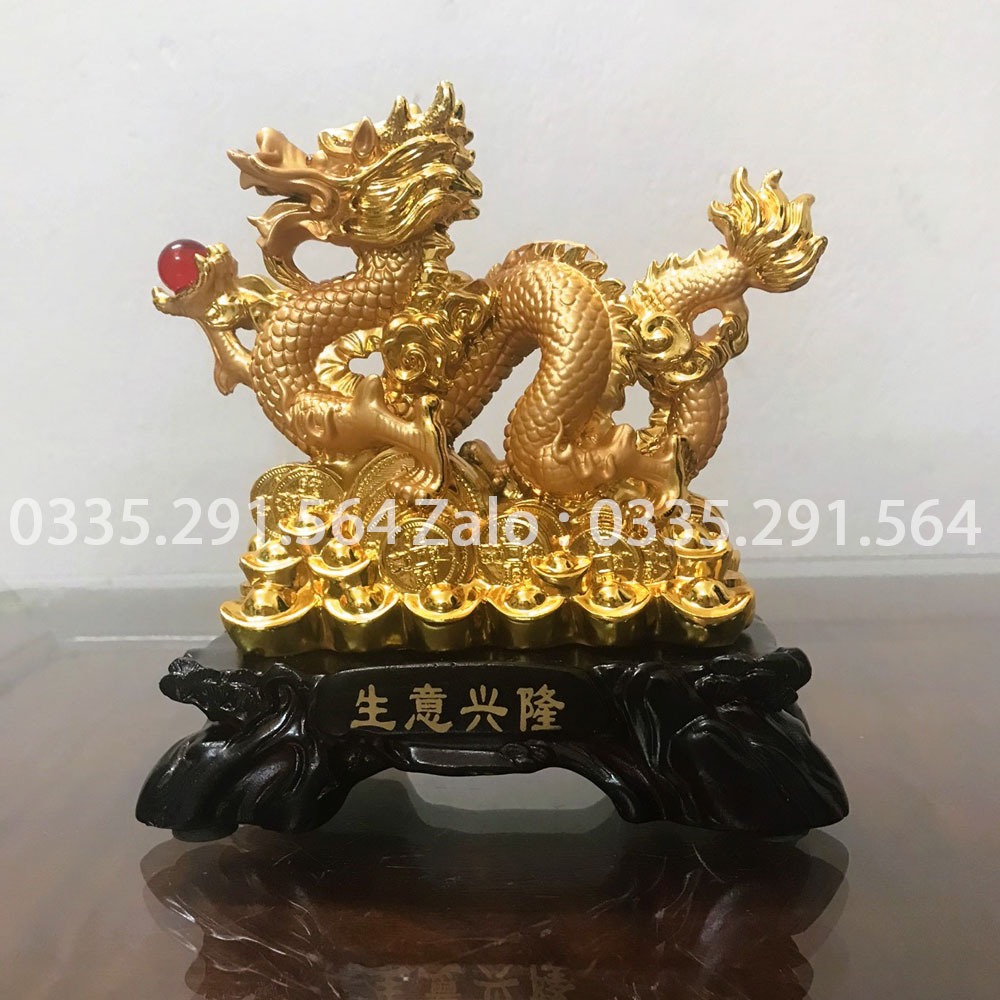 Tượng Rồng Vàng Để Bàn Trang Trí Decor HÀNG LOẠI 1 Chất Liệu Bột Đá CaCO3 Tượng Phong Thủy Cao Cấp