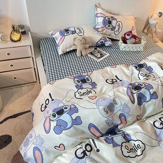Bộ vỏ chăn ga gối Cotton Poly gấu tím