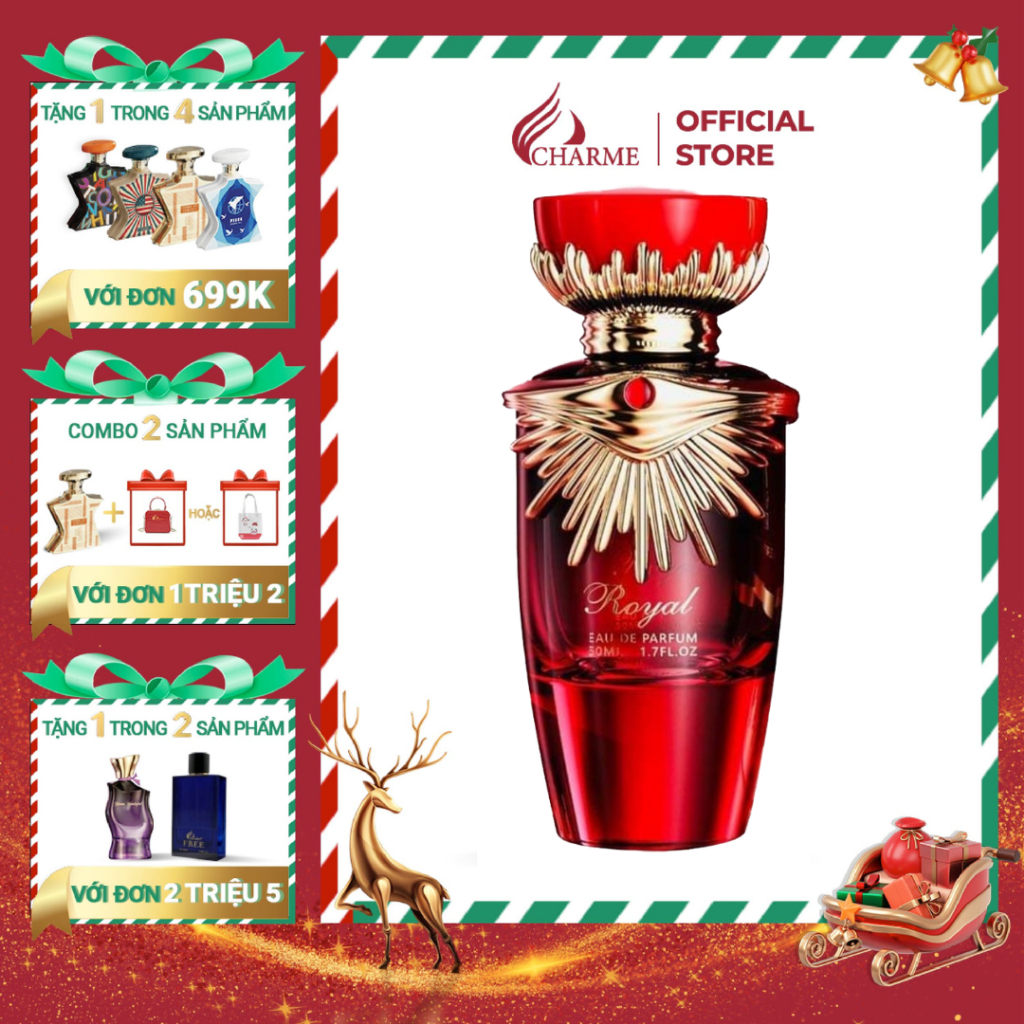 Nước hoa nữ cao cấp, Charme Royal, mùi hương nước hoa Pháp, sang trọng và hiện đại, cuốn hút, 50ml