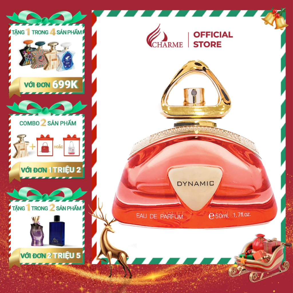 Nước hoa nữ cao cấp, Charme Dynamic, hương chanh vàng, tươi mát, lưu hương lâu, cho những cô nàng năng động, 50ml