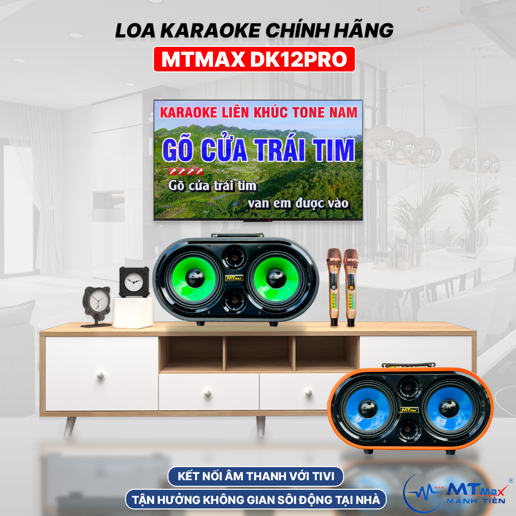Loa Karaoke Xách Tay Mới Nhất 2024 - MTMAX DK12Pro - Loa 3 Đường Tiếng Công Suất Lớn 500W, Bass Đôi 2 Tấc