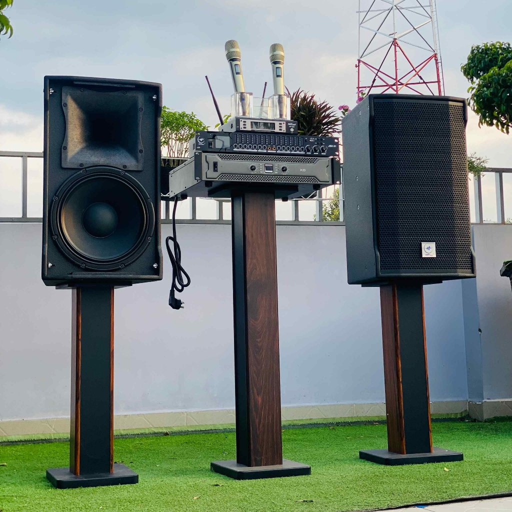 Dàn Karaoke Gia Đình Cặp Loa 4112, Đẩy X6, Vang JBK01, Micro MT500 - Tặng Kèm 10M Dây Loa và Jack Cắm Loa