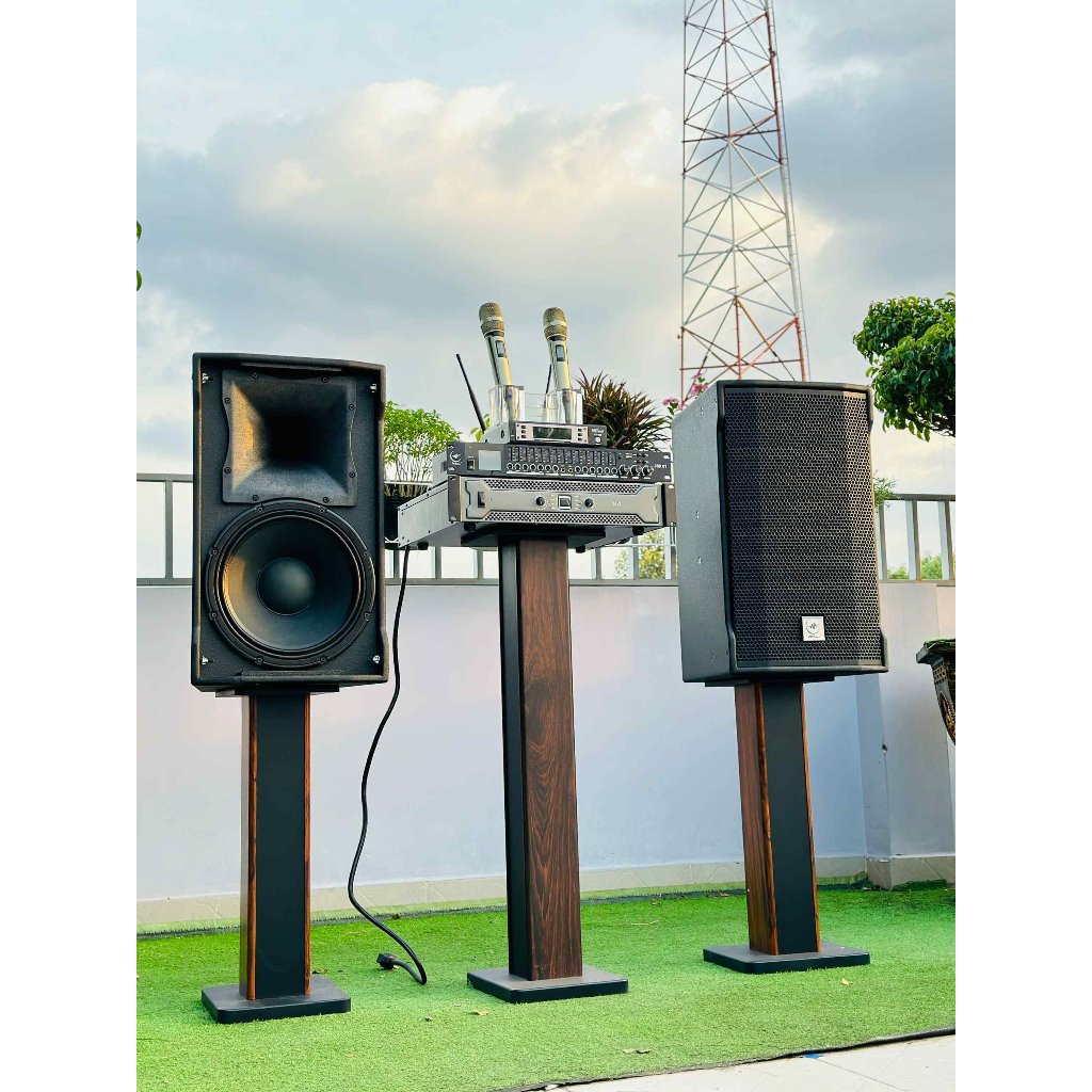 Dàn Karaoke Gia Đình Cặp Loa 4112, Đẩy X4, Vang JBK01, Micro MT500 - Tặng Kèm 10M Dây Loa và Jack Cắm Loa